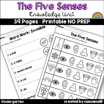 Preview of The Five Senses - Knowledge ELA Worksheets