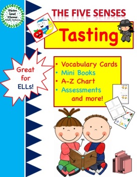 Preview of The Five Senses - Tasting - Mini Books,Vocabulary, Assessments
