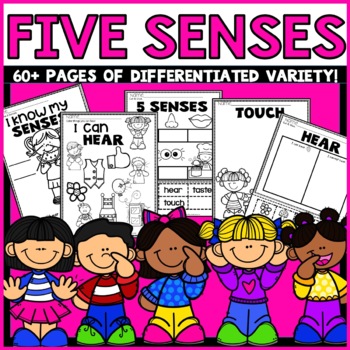 Preview of The Five Senses Worksheets Thematic Unit Kindergarten Preschool My