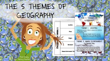Preview of The Five Themes of Geography PowerPoint and Foldable Notes