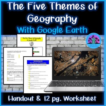Preview of The Five Themes of Geography with Google Earth Worksheet