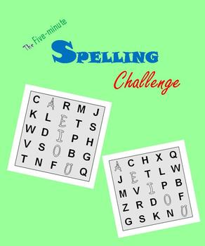Preview of Five-minute Spelling Challenge (Math Warm-ups)
