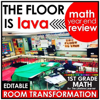 Preview of The Floor is Lava Classroom Transformation 1st Grade Math Review Game Worksheets