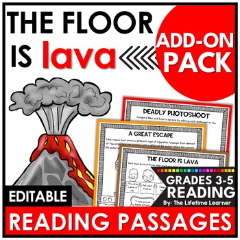 Preview of The Floor is Lava Classroom Transformation Reading Comprehension Test Prep ELA