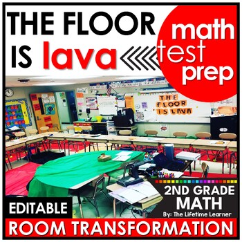 Preview of The Floor is Lava Classroom Transformation 2nd Grade Math Review Game