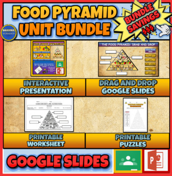 Preview of The Food Pyramid Unit Bundle: Presentation | Drag & Drop | Puzzles | Worksheets