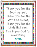 The Food We Eat Poster Prayer Poster | Bulletin Board Art 