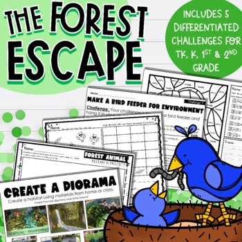 Preview of The Forest Escape: Hands-on Escape Room Activity for TK, K, First & Second Grade