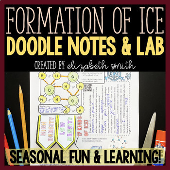 Preview of The Formation of Ice Winter & Christmas Doodle Notes, Lab Activity