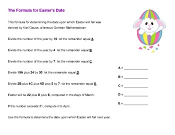 Preview of The Formula for Easter’s Date