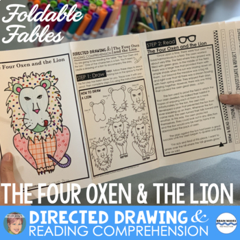 Preview of The Four Oxen & The Lion | Directed Drawing & Reading Comprehension Fable Fun!