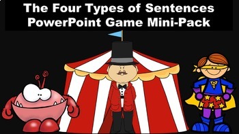 Preview of The Four Types of Sentences PowerPoint Game Mini Pack Bundle