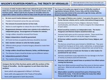 Preview of The Fourteen Points & Treaty of Versailles - Organizer