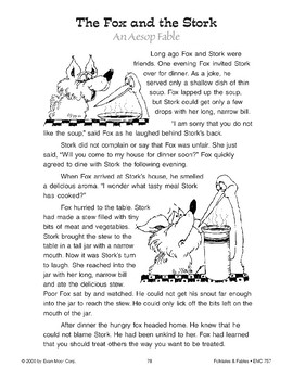 The Fox and the Stork (An Aesop Fable) by Evan-Moor Educational Publishers