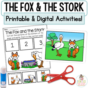 Preview of The Fox and the Stork | Digital & Printable Activities | Boom™ Cards