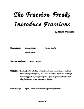 Preview of The Fraction Freaks Introduce Fractions - Reader's Theater for Small Groups