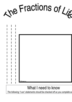 Preview of The Fractions of Life-Practice and assessment for fourth grade