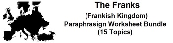 Preview of The Franks Paraphrasing Worksheet Bundle (15 Topics) Frankish Kingdom