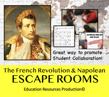Preview of The French Revolution & Napoleon 1789-1815 - World History Escape Room Bundle