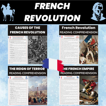 Preview of The French Revolution Reading Comprehension Worksheets Bundle