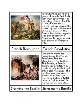 Preview of The French Revolution - Three/Four Part Cards