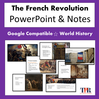 Preview of The French Revolution and Napoleon PowerPoint and Notes (Google)