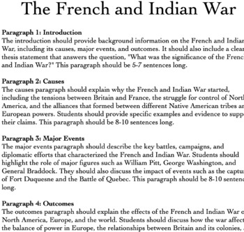 thesis statement french and indian war