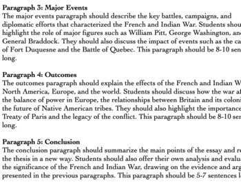 the french and indian war thesis statement
