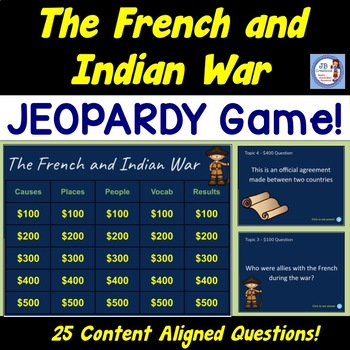 Preview of The French and Indian War Jeopardy Review Game