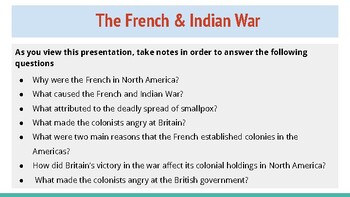 Preview of The French and Indian War (ppt)