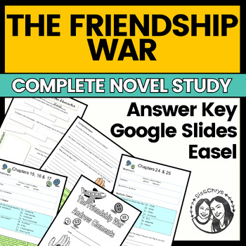 Preview of The Friendship War by Andrew Clements: Printable + Digital Novel Study