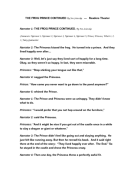 Preview of Reader's Theater:  The Frog Prince Continued by Jon Scieszka (Gr 2-8)