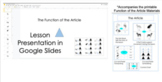 The Function of Words: The Article Google Slides Presentat