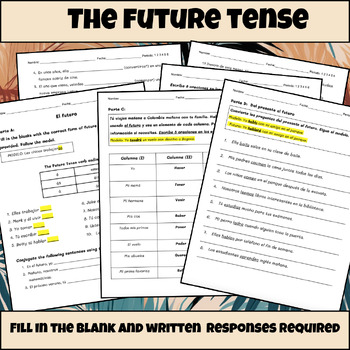 Preview of The Future Tense (Digital and PDF) classwork