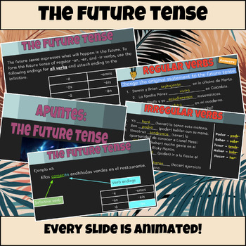 Preview of The Future Tense Google Slides (Regular + Irregular verbs included)