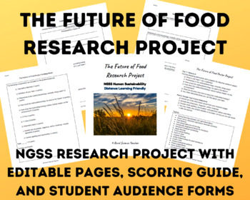 Preview of The Future of Food Research Project - NGSS - Google Doc