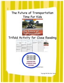 "The Future of Transportation" Trifold Activity Reading Wonders 5th Grade
