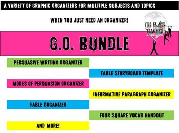 Preview of The G.O. Bundle! Handy Graphic Organizers for Multiple Subjects/Topics