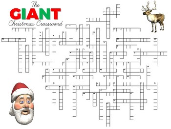 Christmas Crossword Puzzle: GIANT Edition to Keep em Busy TPT