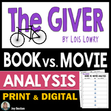The GIVER Book vs. Movie Comparison Analysis - Print & DIGITAL