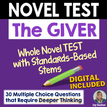 Preview of The GIVER Test - Whole Novel Test with Standards-Based Stems - Print & DIGITAL