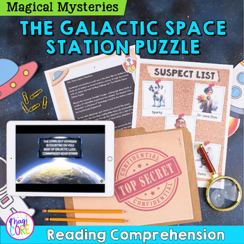 Preview of The Galactic Space Station Puzzle Reading Comprehension Print & Digital Activity