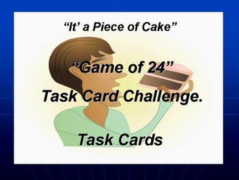 Preview of The Game of 24 Task Card Challenge.