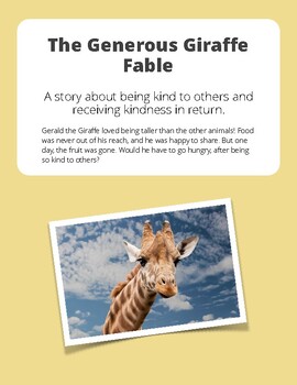 Preview of The Generous Giraffe Fable