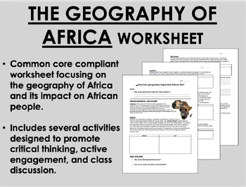 Preview of The Geography of Africa worksheet - Global/World History