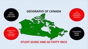 Preview of Geography of Canada: Study Guide and Activity Pack