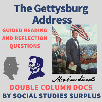 Preview of The Gettysburg Address Guided Reading (Double Column Docs)