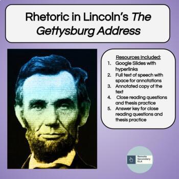Preview of The Gettysburg Address and Rhetoric