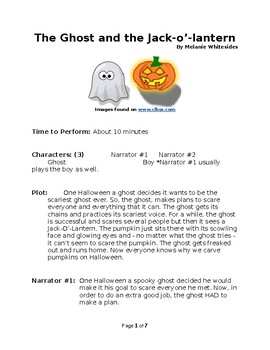 Preview of The Ghost and the Jack-o'-lantern Halloween Small Group Reader's Theater