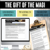 The Gift of the Magi Close Reading & Annotation - Print & Digital